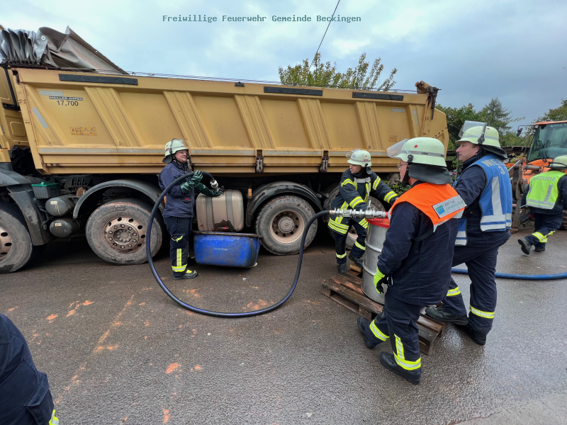 Auslaufende Betriebsstoffe aus LKW